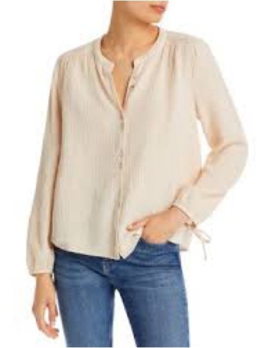 Faherty Everleigh Dream Cotton Gauze Top XS Vanilla Cream Organic Cotton